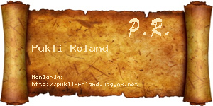 Pukli Roland névjegykártya