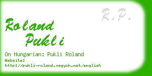 roland pukli business card